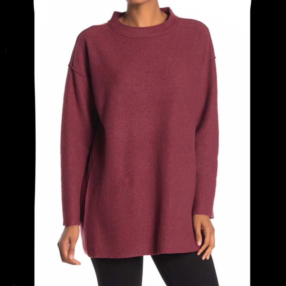 Eileen Fisher Dark Pink Lightweight Sweafer